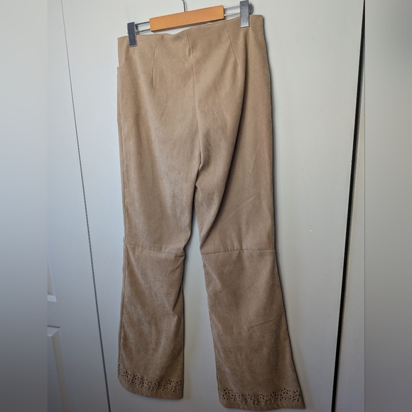 LE CHÂTEAU Vintage Y2K 2000 Flare Suede Effect Women Pants Size 11 Western Boho - Picture 9 of 14